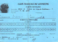 Carte dentaire recto