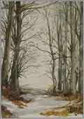Aquarelle. Hiver en Aubrac