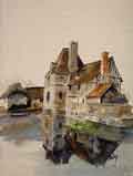 Aquarelle. Manoir Normand