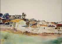 Aquarelle. Paysage Provenal