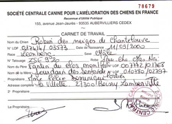 Carnet de  travail SCC
